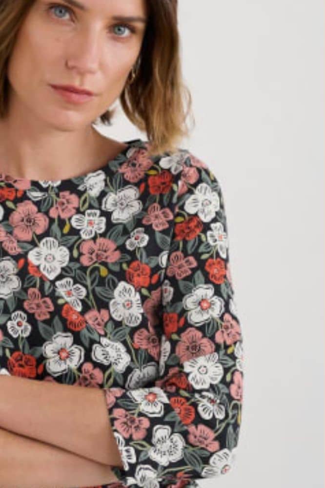 Seasalt Cornwall Seasalt Cornwall Easel 34 Sleeve Top in GOTS-Certified Organic Cotton Jersey - La Vie en Rose Damesmode