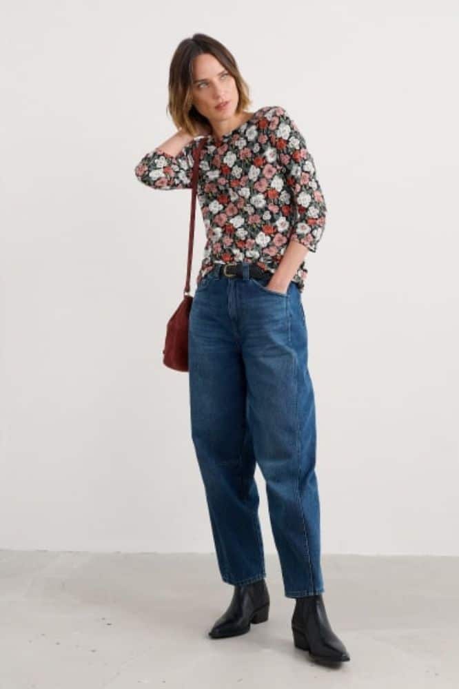 Seasalt Cornwall Seasalt Cornwall Easel 34 Sleeve Top in GOTS-Certified Organic Cotton Jersey - La Vie en Rose Damesmode