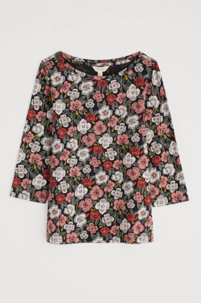 Seasalt Cornwall Seasalt Cornwall Easel 34 Sleeve Top in GOTS-Certified Organic Cotton Jersey - La Vie en Rose Damesmode