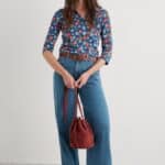 Seasalt Cornwall Wavecrest Shirt in GOTS-Certified Organic Cotton Jersey Winding Nasturtiums Squall - La Vie en Rose Damesmode