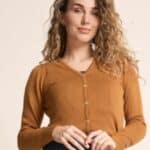 Very Cherry Lucia V Neck Cardigan Cognac - La Vie en Rose Damesmode