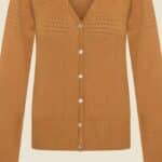 Very Cherry Lucia V Neck Cardigan Cognac - La Vie en Rose Damesmode