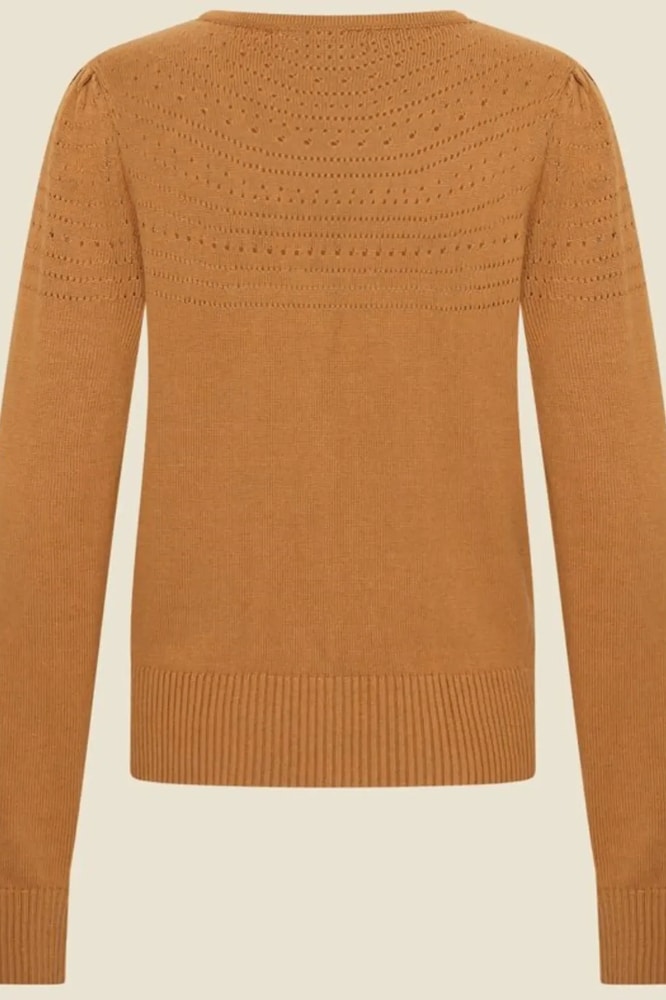 Very Cherry Lucia V Neck Cardigan Cognac - La Vie en Rose Damesmode