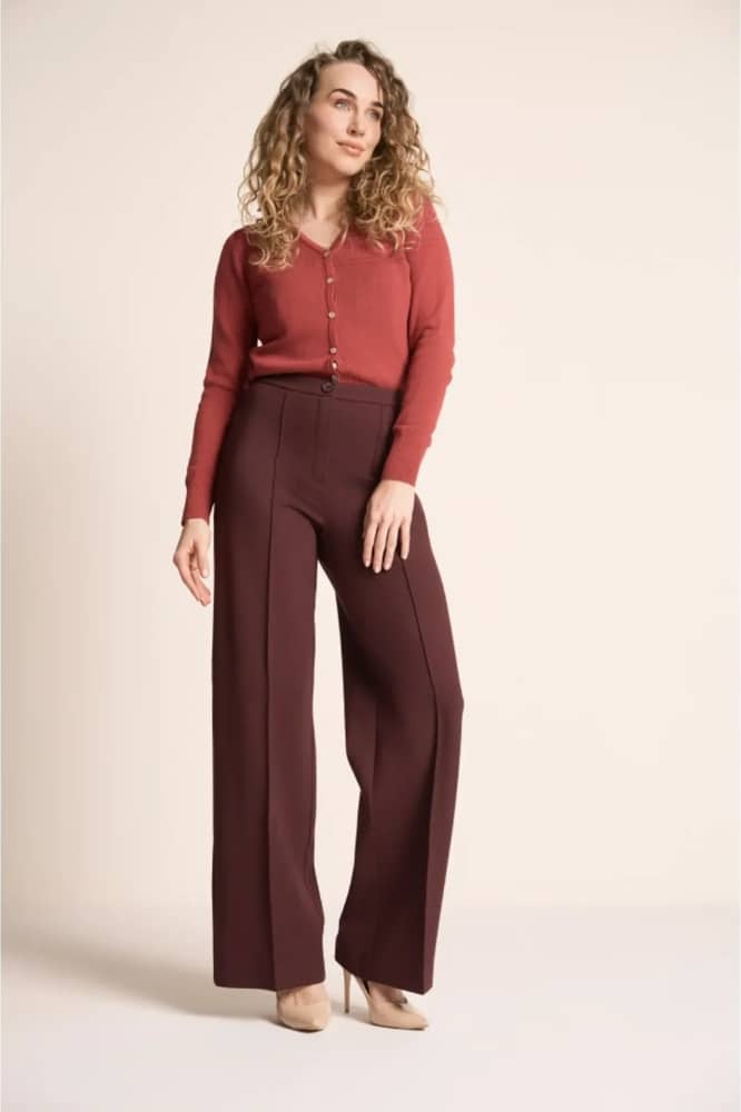Very Cherry Lucia V Neck Cardigan Marsala- La Vie en Rose Damesmode