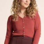 Very Cherry Lucia V Neck Cardigan Marsala- La Vie en Rose Damesmode