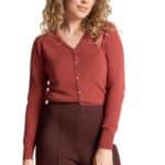 Very Cherry Lucia V Neck Cardigan Marsala- La Vie en Rose Damesmode