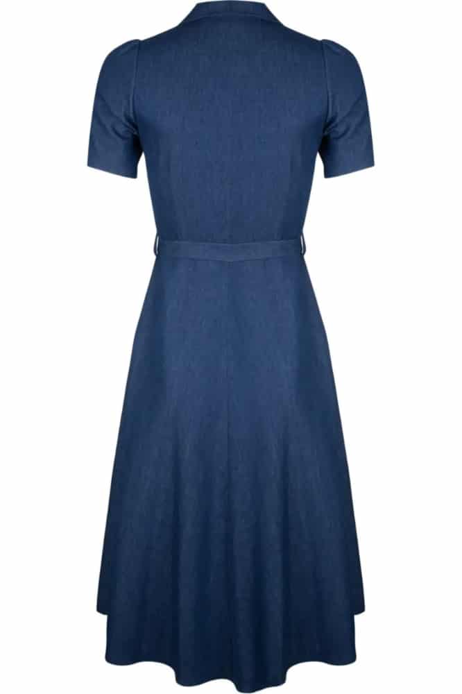 Very Cherry Revers Dress Midi Dark Denim