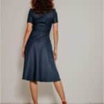 Very Cherry Revers Dress Midi Dark Denim