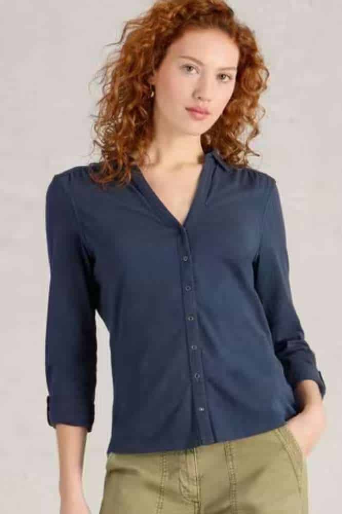 White Stuff Annie Jersey Shirt French Navy - La Vie en Rose Damesmode