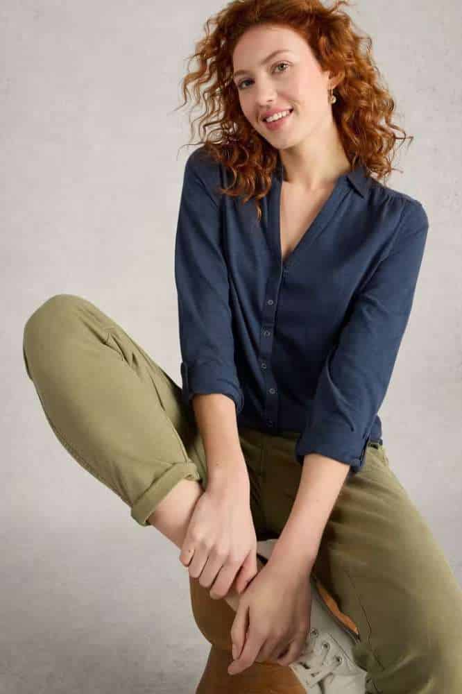White Stuff Annie Jersey Shirt French Navy - La Vie en Rose Damesmode