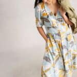 White Stuff Hazel Bias Cut Dress Blue Multi - La Vie en Rose Damesmode