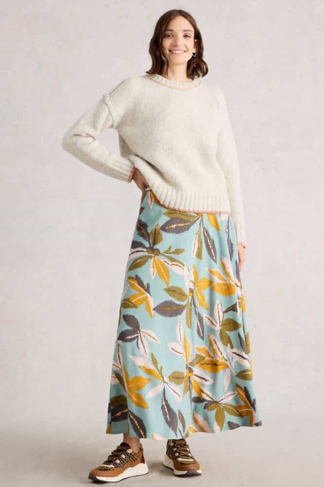 White Stuff Hope Bias Cut Maxi Skirt Blue Multi - La Vie en Rose Damesmode