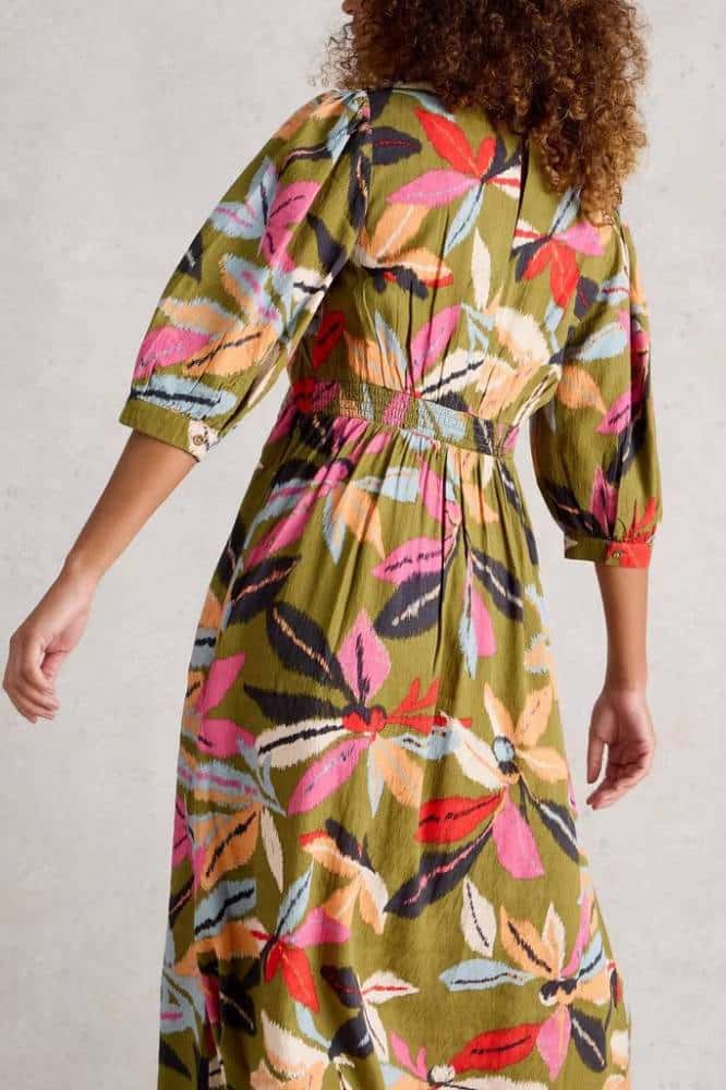 White Stuff Lucy Midi Dress Green Multi - La Vie en Rose Damesmode