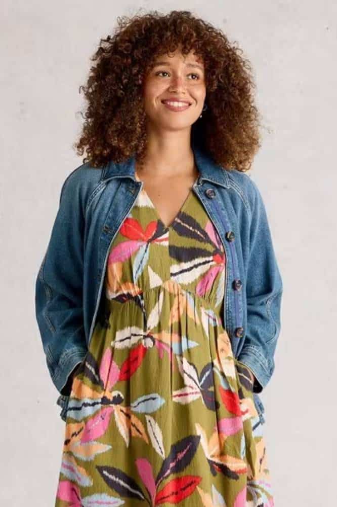 White Stuff Lucy Midi Dress Green Multi - La Vie en Rose Damesmode