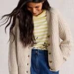 White Stuff Sally Slub Cardigan Natural Multi - La Vie en Rose Damesmode