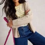 White Stuff Sally Slub Cardigan Natural Multi - La Vie en Rose Damesmode