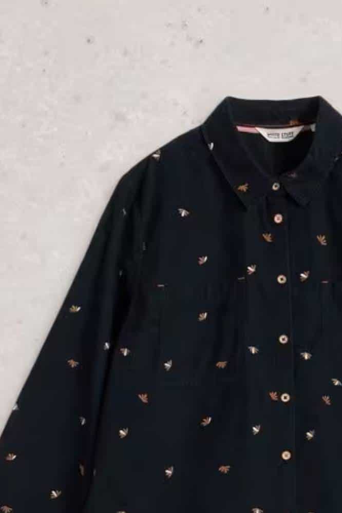 White Stuff Sophie Cord Shirt Navy Multi- La Vie en Rose Damesmode