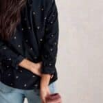 White Stuff Sophie Cord Shirt Navy Multi- La Vie en Rose Damesmode