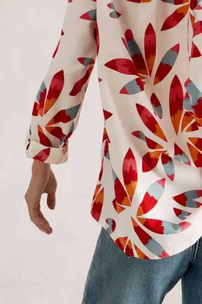 White Stuff Sophie Organic Cotton Shirt Ivory Print - La Vie en Rose Damesmode