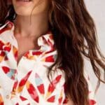White Stuff Sophie Organic Cotton Shirt Ivory Print - La Vie en Rose Damesmode