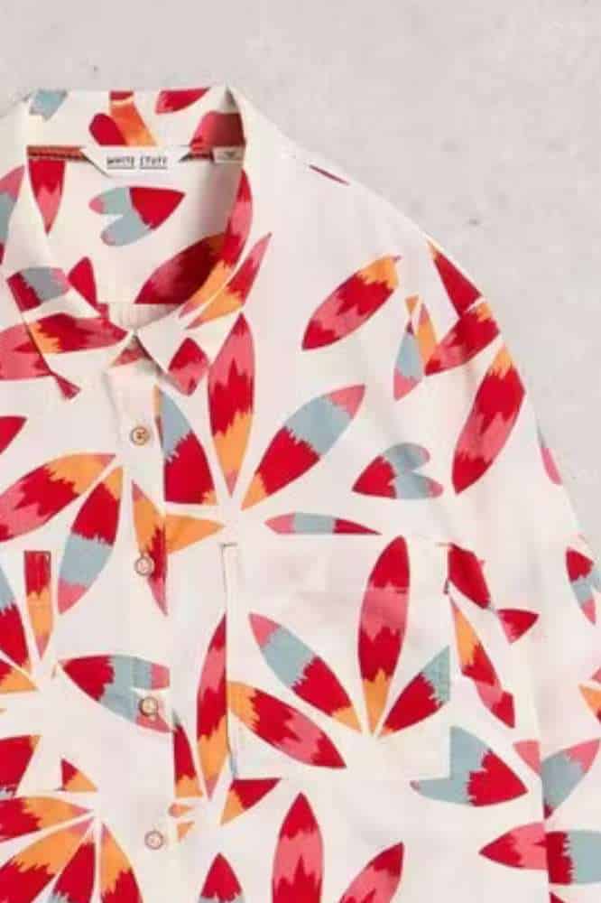 White Stuff Sophie Organic Cotton Shirt Ivory Print - La Vie en Rose Damesmode