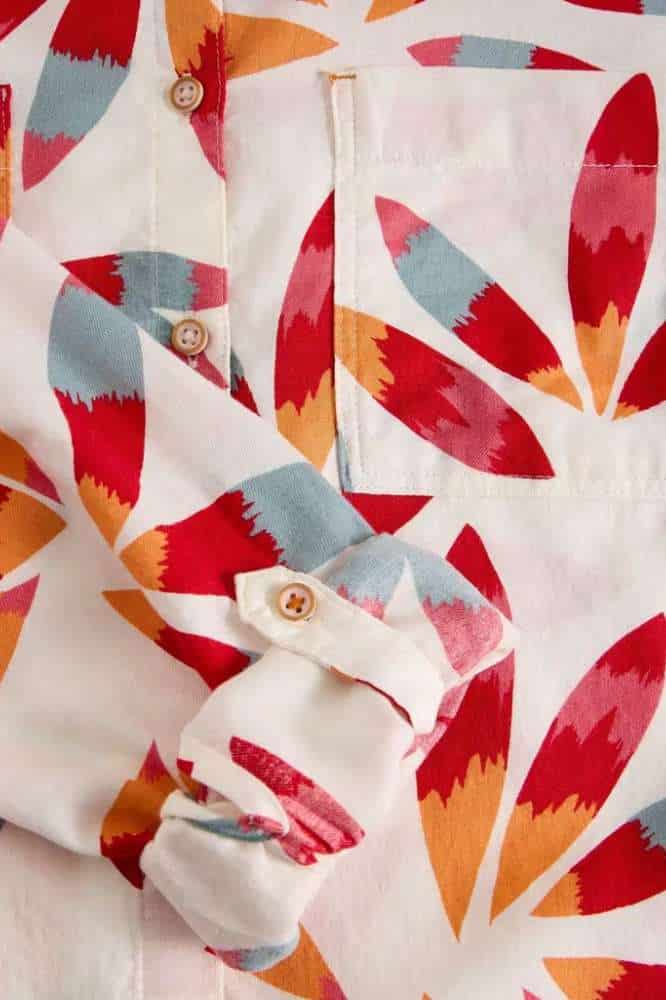 White Stuff Sophie Organic Cotton Shirt Ivory Print - La Vie en Rose Damesmode