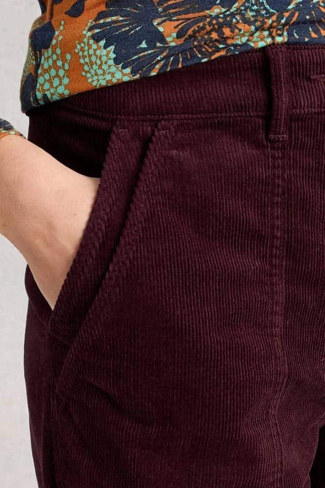 White Stuff Twister Cord Trousers Dark Plum - La Vie en Rose Damesmode
