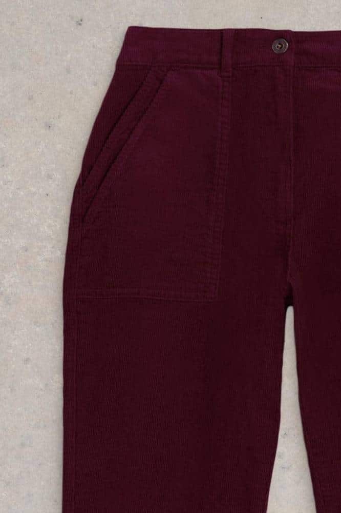 White Stuff Twister Cord Trousers Dark Plum - La Vie en Rose Damesmode