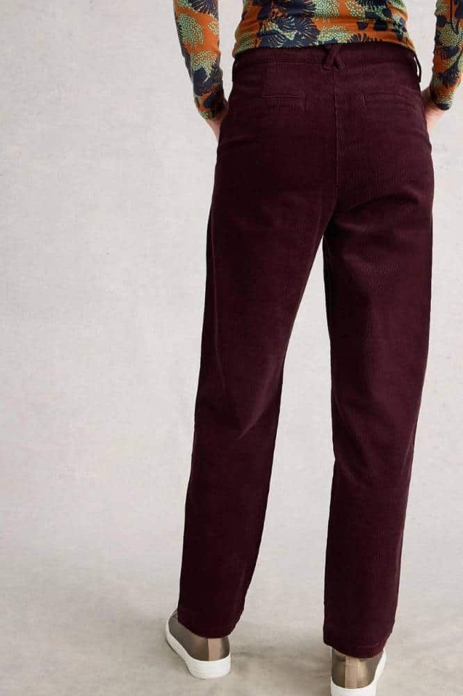 White Stuff Twister Cord Trousers Dark Plum - La Vie en Rose Damesmode