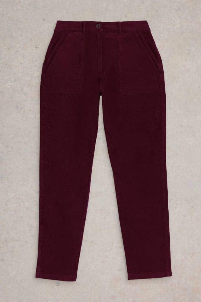 White Stuff Twister Cord Trousers Dark Plum - La Vie en Rose Damesmode