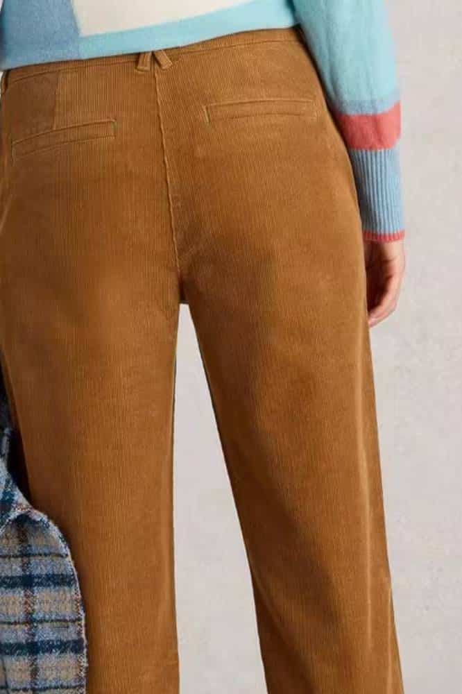 White Stuff Twister Cord Trousers Dark Tan - La Vie en Rose Damesmode