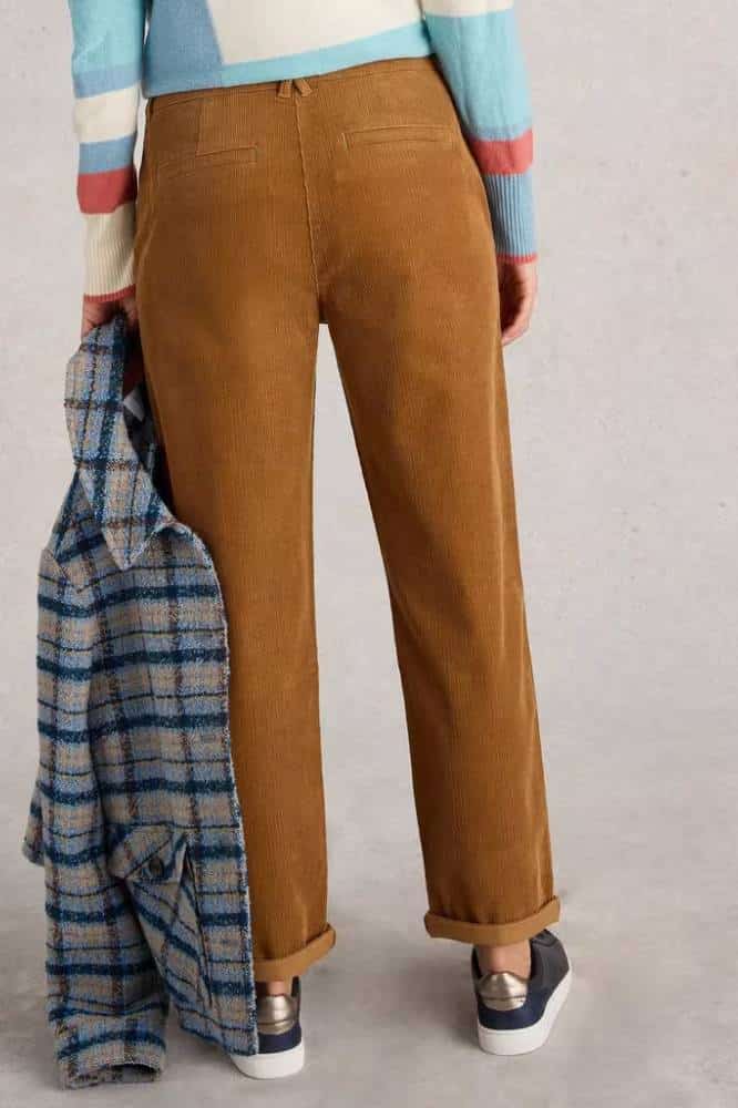 White Stuff Twister Cord Trousers Dark Tan - La Vie en Rose Damesmode