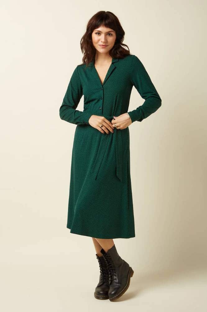 King Louie Lola Dress Piper Botanical Green - La Vie en Rose Damesmode