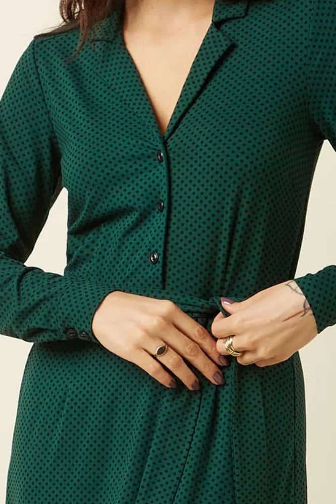 King Louie Lola Dress Piper Botanical Green - La Vie en Rose Damesmode