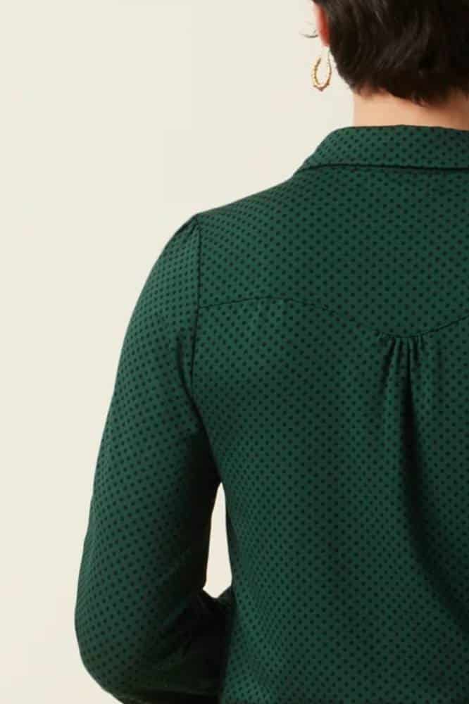 King Louie Maisie Blouse Piper Botanical Green - La Vie en Rose Damesmode