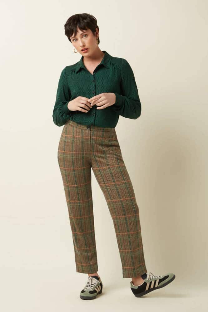 King Louie Maisie Blouse Piper Botanical Green - La Vie en Rose Damesmode