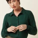King Louie Maisie Blouse Piper Botanical Green - La Vie en Rose Damesmode