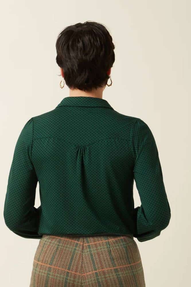 King Louie Maisie Blouse Piper Botanical Green - La Vie en Rose Damesmode