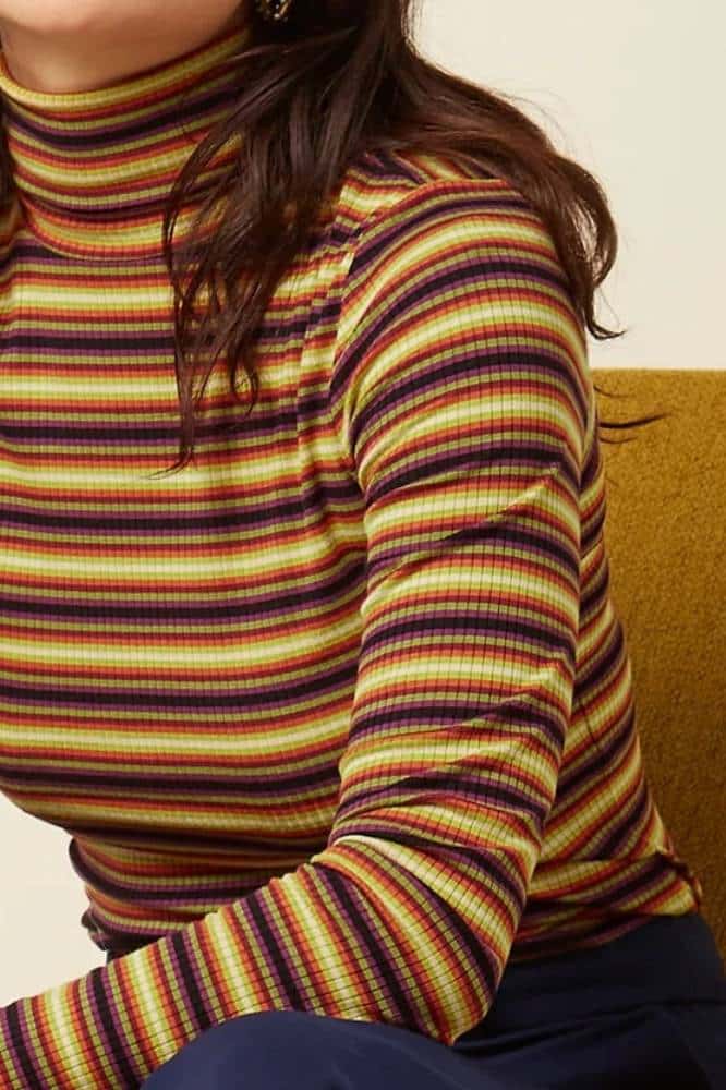 King Louie Rollneck Top Eira Stripe Multi Color - La Vie en Rose Damesmode