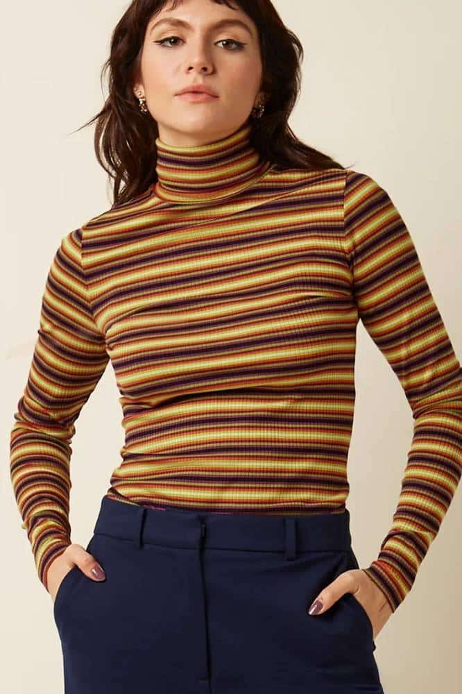 King Louie Rollneck Top Eira Stripe Multi Color - La Vie en Rose Damesmode