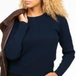 Roosenstein Wolke Liv Merino Rib Trui Navy - La Vie en Rose Damesmode