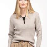 Roosenstein Wolke Robin Merino Rip Half Zip Sand - La Vie en Rose Damesmode