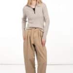 Roosenstein Wolke Robin Merino Rip Half Zip Sand - La Vie en Rose Damesmode