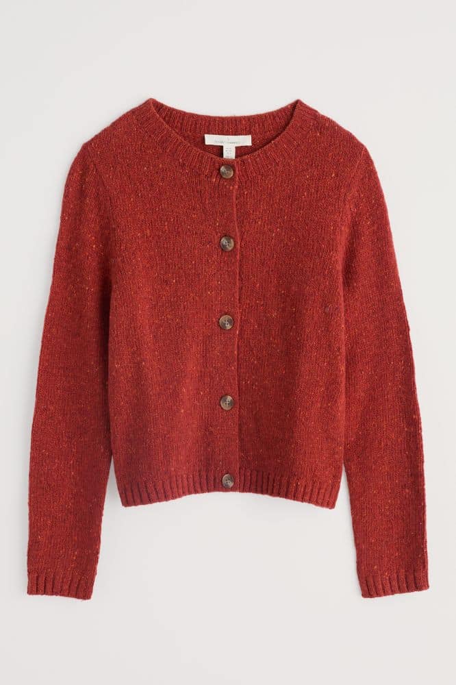 Seasalt Cornwall Dawson Pick Cardigan Merino Red Sail - La Vie en Rose Damesmode