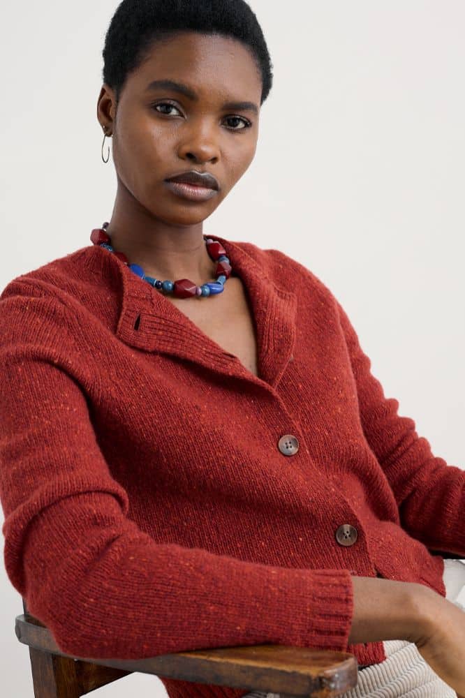 Seasalt Cornwall Dawson Pick Cardigan Merino Red Sail - La Vie en Rose Damesmode