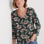 Seasalt Cornwall Studio Glass Top Artist Camellia Coppice - La Vie en Rose Damesmode