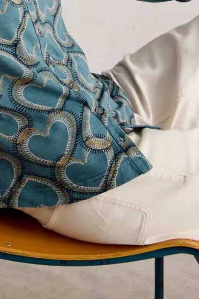 White Stuff Annie Jersey Shirt Blue Print - La Vie en Rose Damesmode