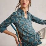 White Stuff Annie Jersey Shirt Blue Print - La Vie en Rose Damesmode