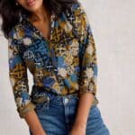 White Stuff Annie Jersey Shirt Chartreuse Multi - 2- La Vie en Rose Damesmode