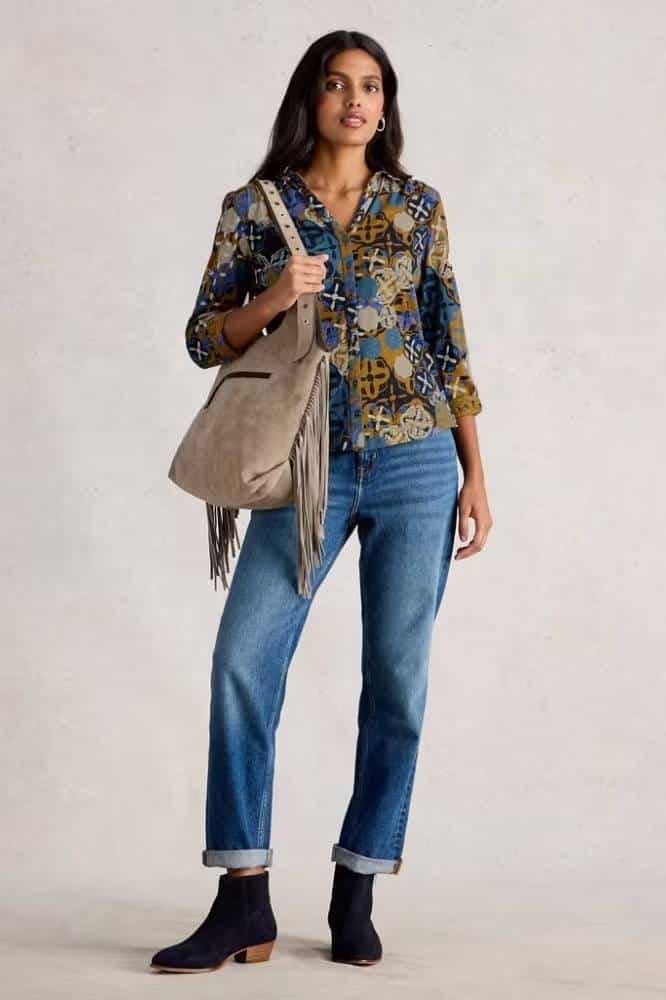 White Stuff Annie Jersey Shirt Chartreuse Multi - 2- La Vie en Rose Damesmode